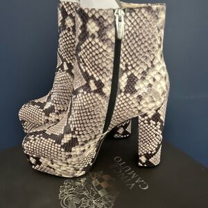 Vince Camuto Snake Skin Heeled Boots (Never Worn)
